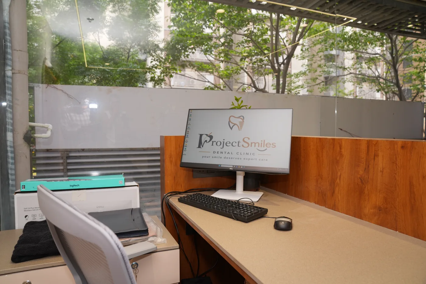 Front desk workstation at Project Smiles